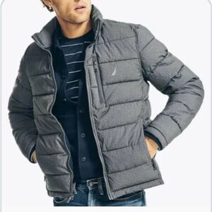 Nautica Men's Grey Wind / Water Resistant Puffer Jacket Size XL